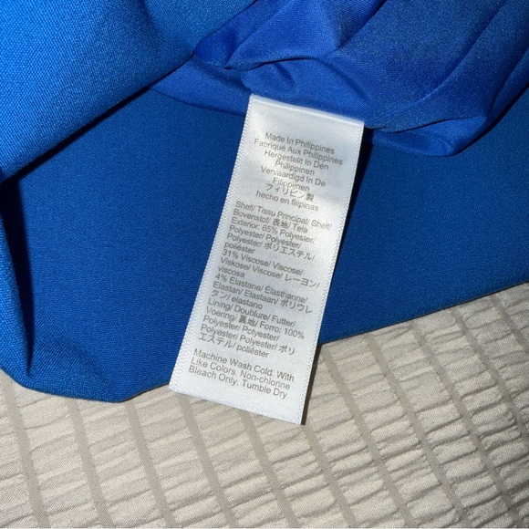 NWT J Crew Blue Ruffle Neck Sleeveless Dress 12 - Picture 4 of 7